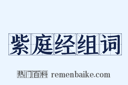 紫庭经组词是什么意思的图片